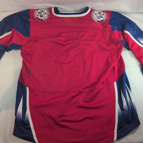 Olympic Team Nike M Medium Russia Ice Hockey Jersey Red Blue Embroidery National - Picture 15 of 15